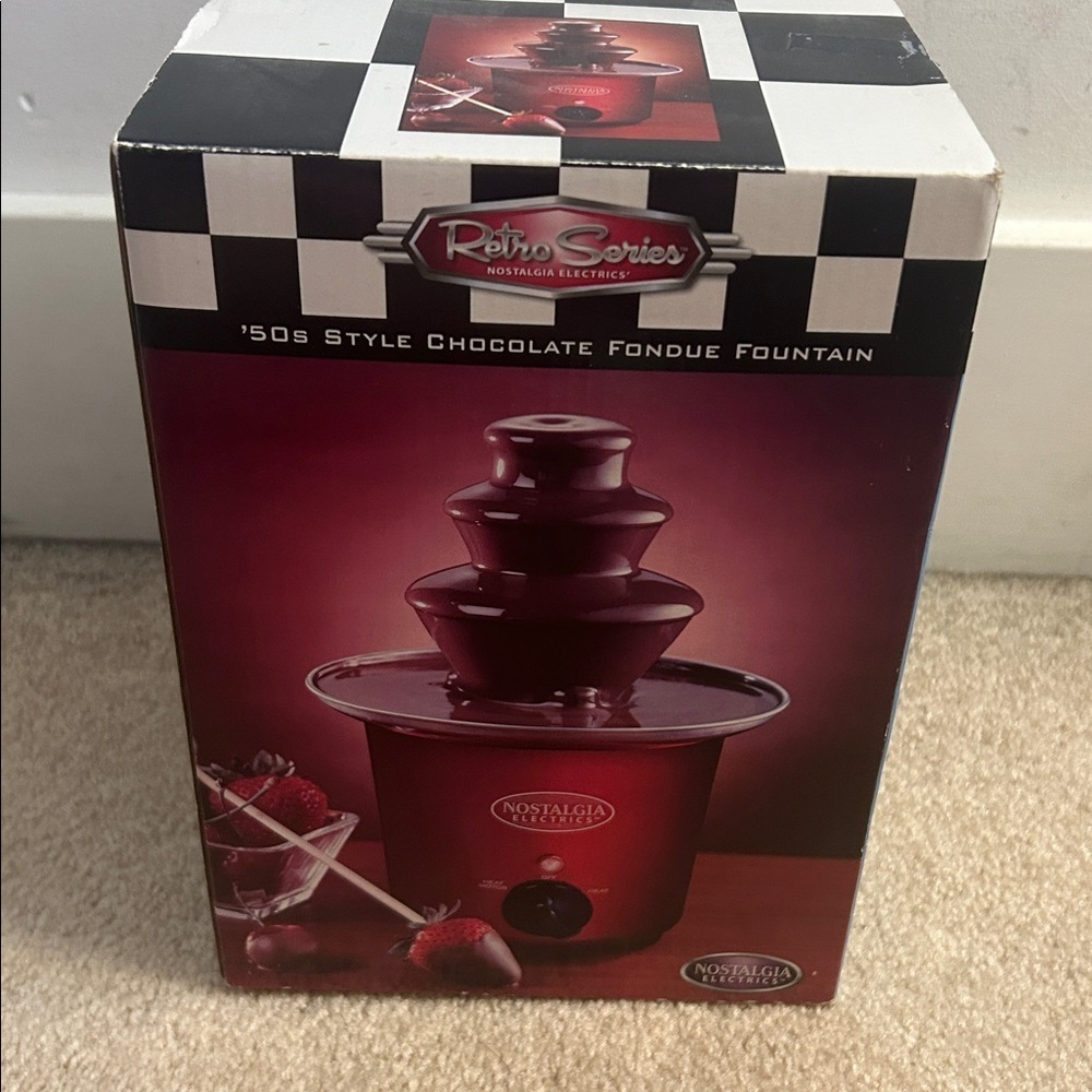 Nostalgia Electric Chocolate Fondue Fountain Machine 2 Tier 8 Oz Capacity new